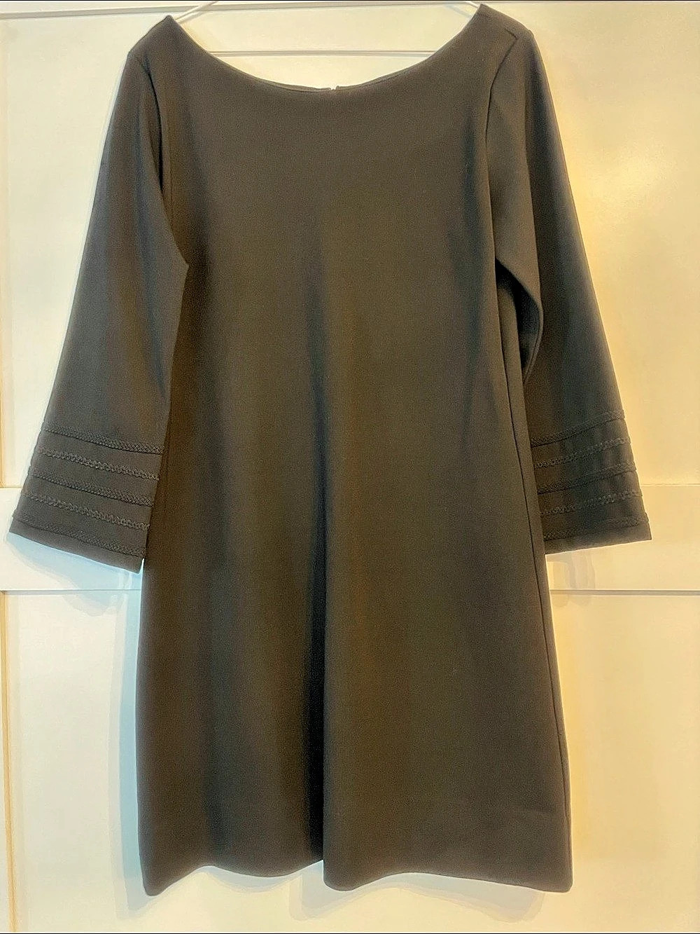 CK Bradley Black Dress with Grosgrain Cuffs M